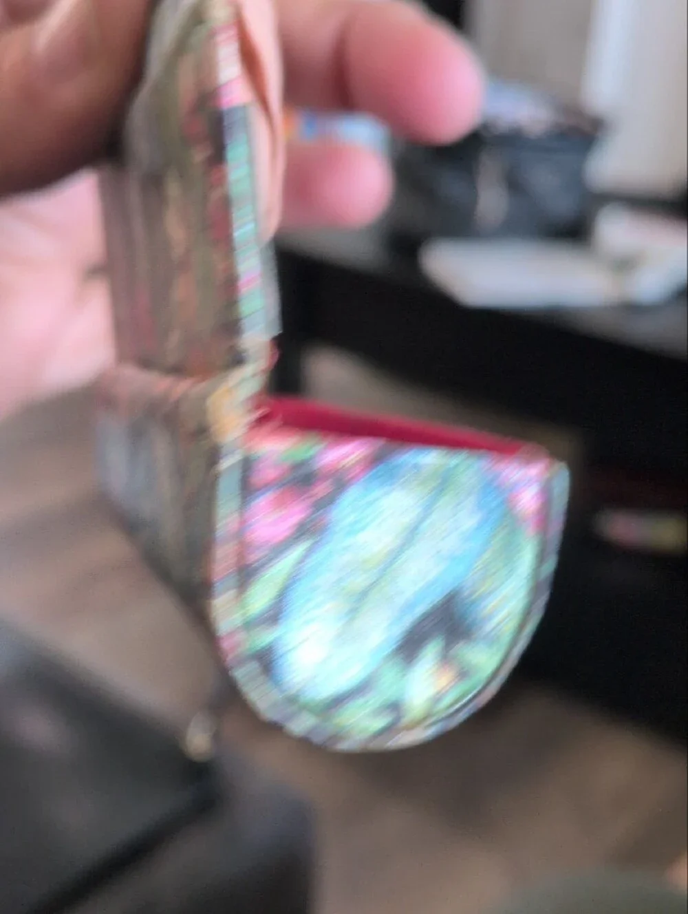 Rare Mid century Ficchio Made In Italy Lipstick Holder With Mirror